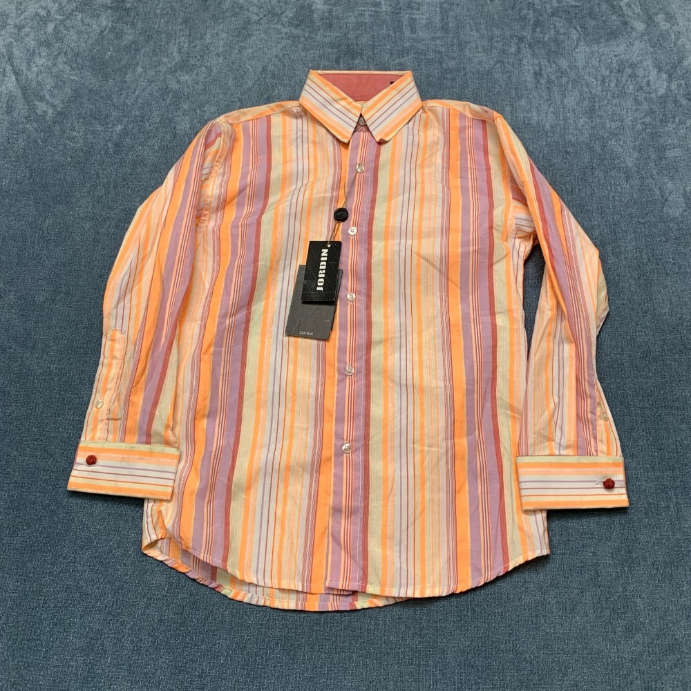 Jordin Shirt Mens Small Multicolor Striped Cotton Office Wear Travel Button Up